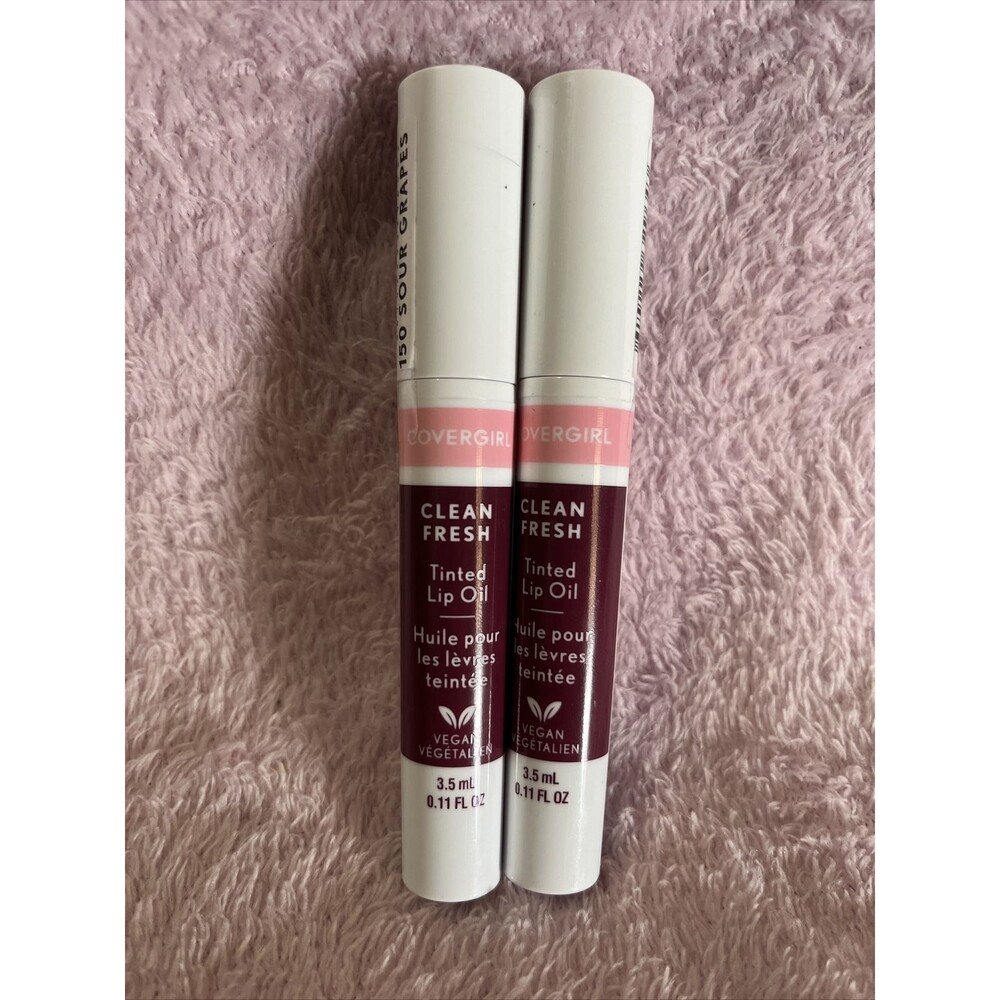 (B1) LOT OF (2) CoverGirl Clean Fresh Tinted Lip Oil #150 Sour Grapes